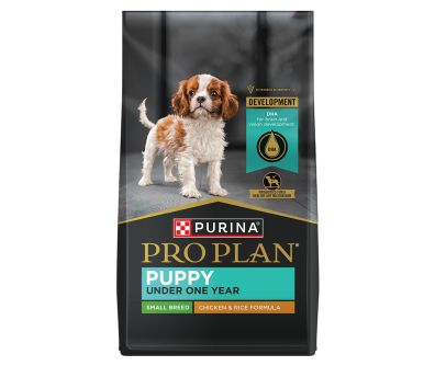 Bag of Purina Pro Plan Small Breed Puppy chicken and rice dry dog food